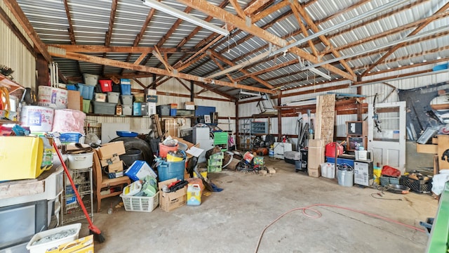 garage featuring metal wall