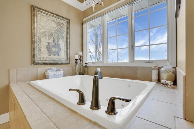 full bathroom with a whirlpool tub