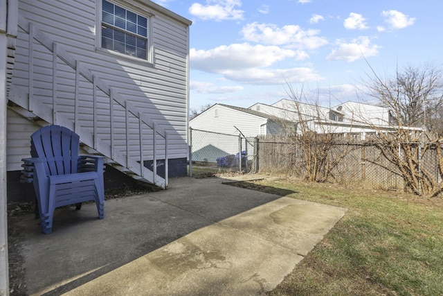 view of yard with a patio area and fence