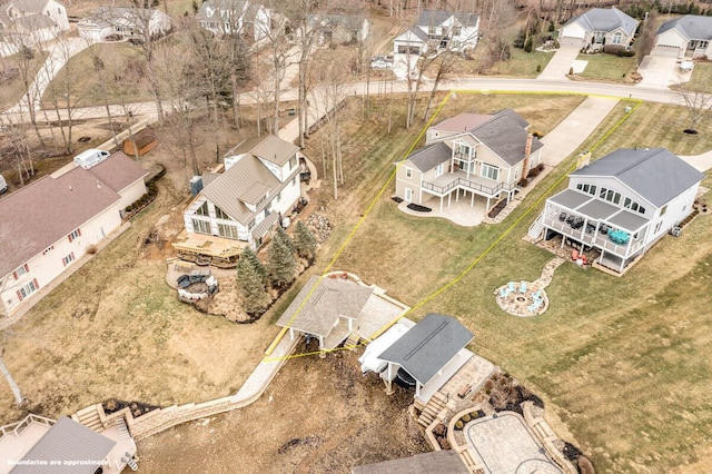 aerial view with a residential view