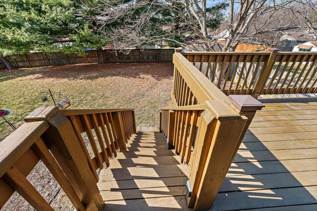 wooden terrace with fence private yard