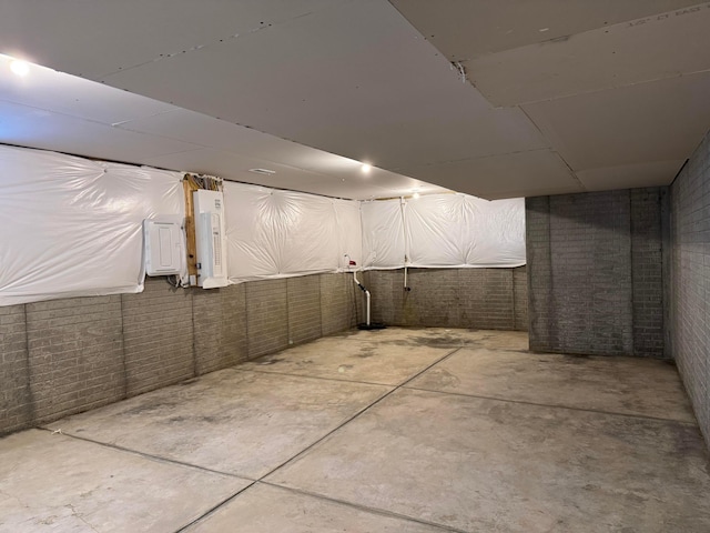 view of unfinished below grade area