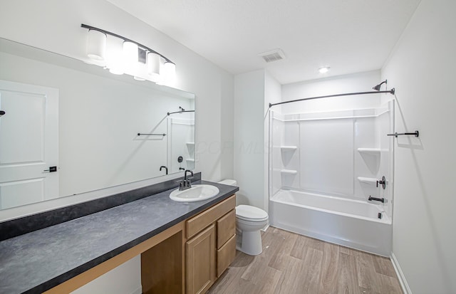 603 Mill Stone Dr Lot 2257, Sunbury, OH 43074 - full bath featuring wood finished floors, toilet, vanity, shower / bath combination, and baseboards
