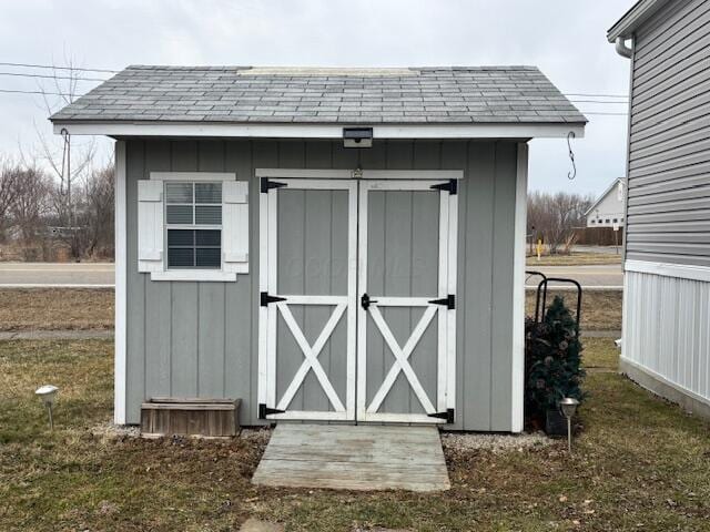 view of shed