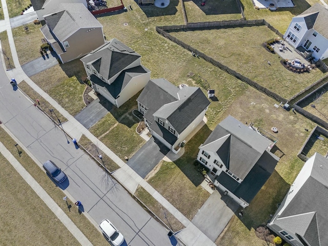 drone / aerial view with a residential view