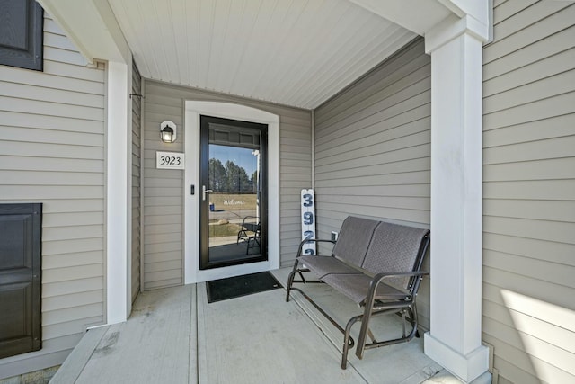 entrance to property with a porch