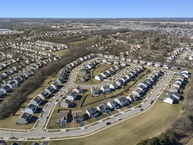 bird's eye view with a residential view