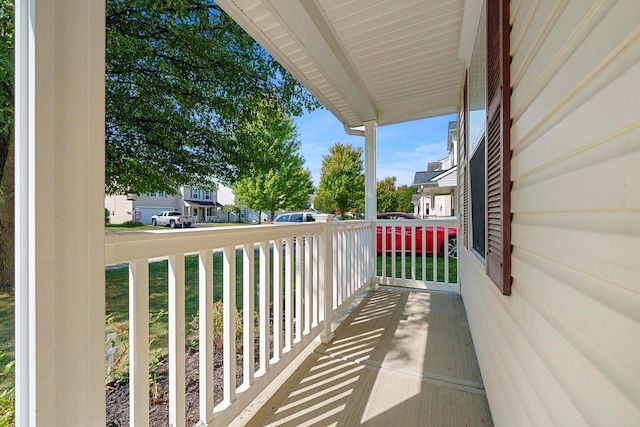 balcony featuring a porch