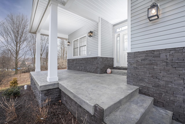 view of patio with a porch