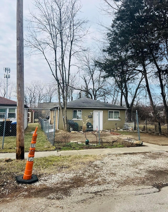 view of front of home with fence