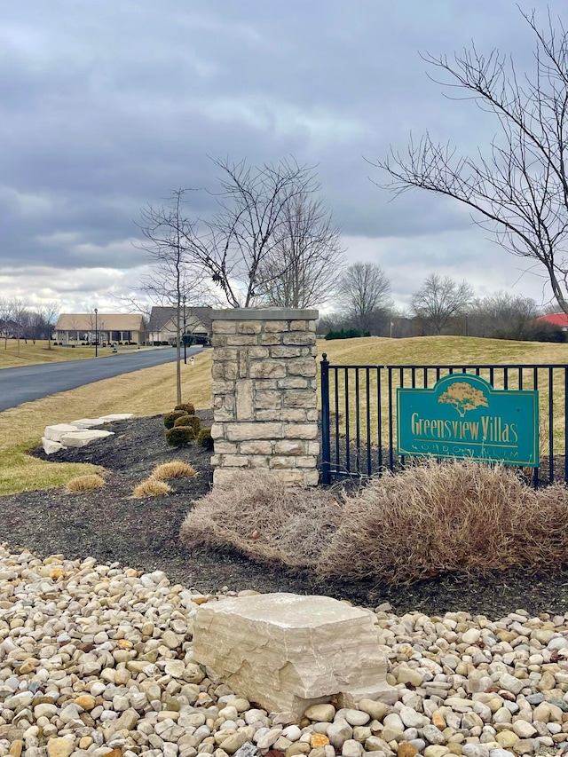 view of community sign