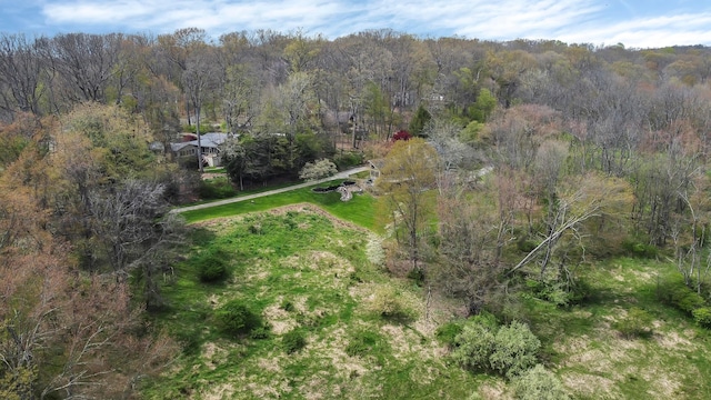 aerial view with a forest view