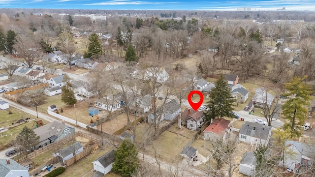 bird's eye view with a residential view