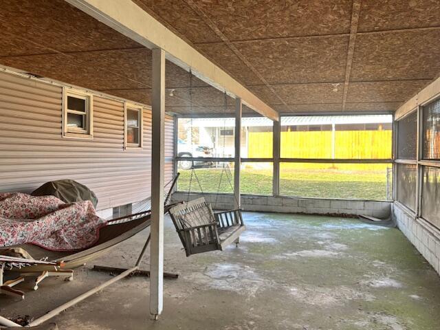 view of unfurnished sunroom