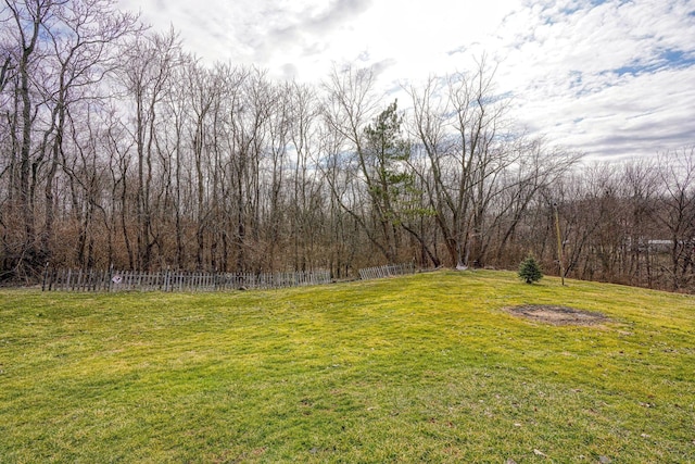 view of yard featuring fence