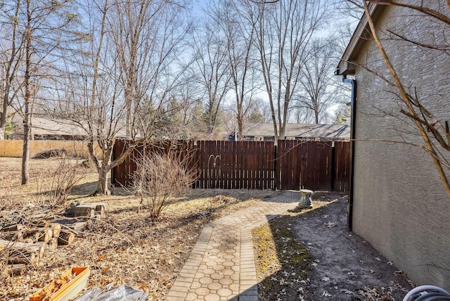 view of yard with fence