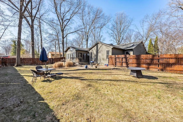 view of yard featuring a fenced backyard