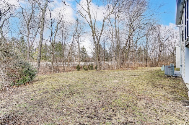 view of yard featuring central AC