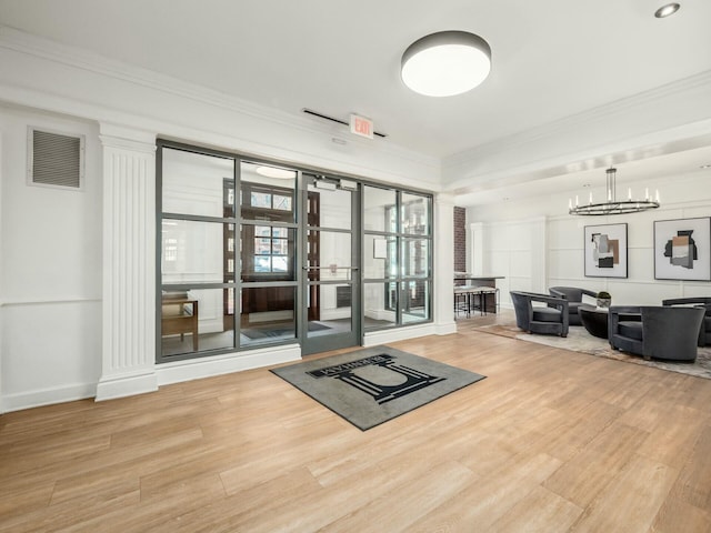 building lobby featuring visible vents