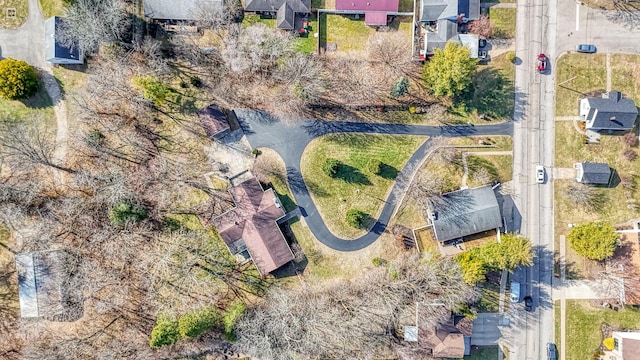 aerial view with a residential view
