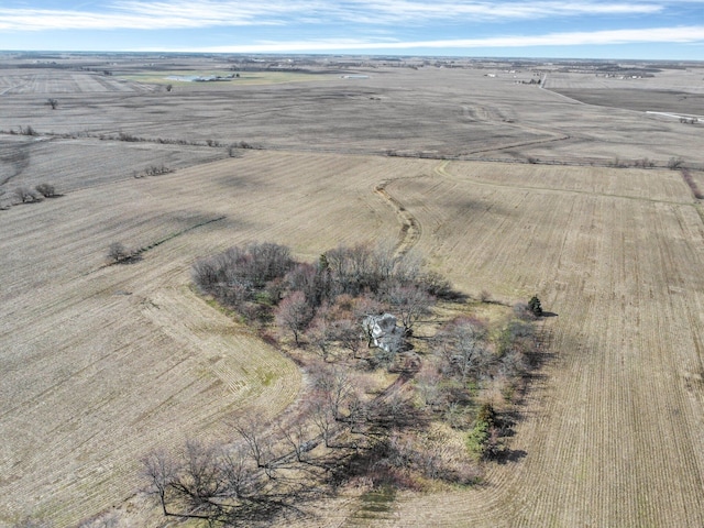 aerial view with a rural view