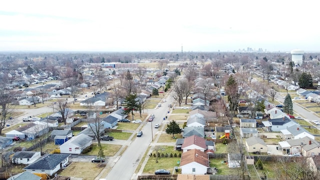 aerial view with a residential view