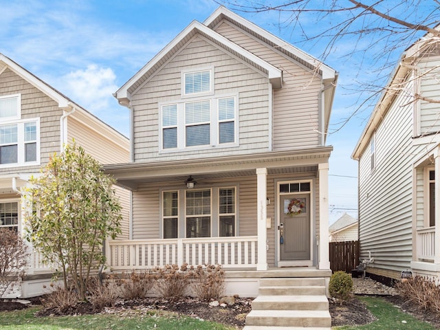 view of front of property with a porch