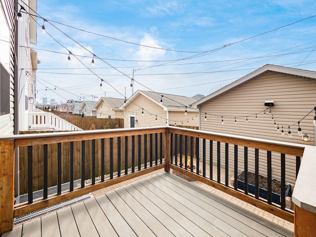 deck featuring fence