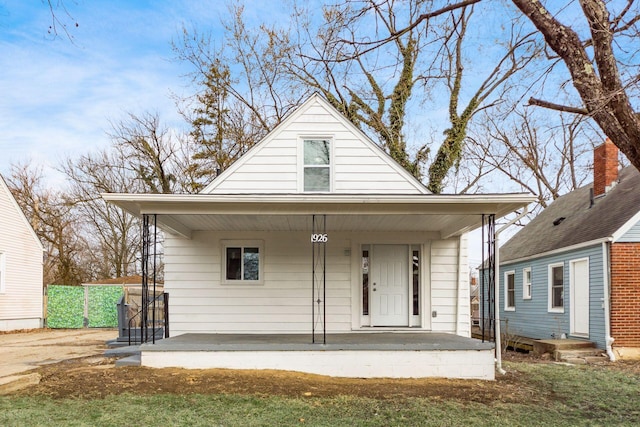 view of front of home featuring covered porch