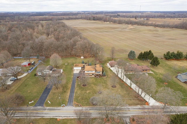 drone / aerial view with a rural view