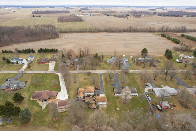 aerial view with a rural view