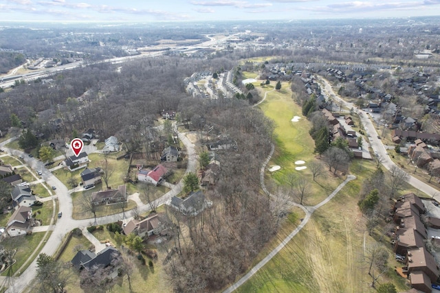 aerial view with a residential view