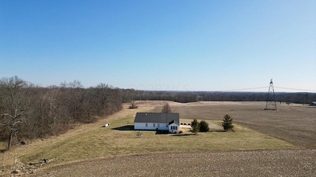 drone / aerial view featuring a rural view