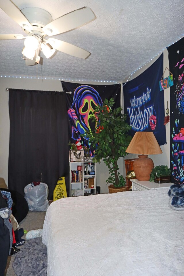 bedroom featuring a textured ceiling