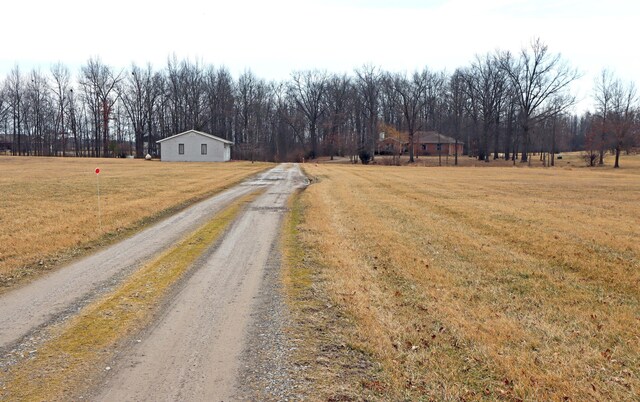 view of street with a rural view