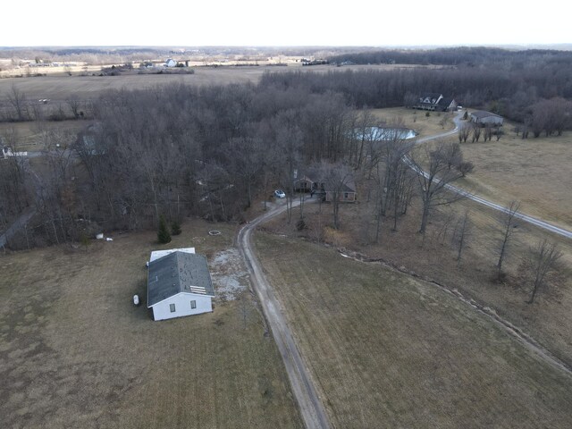 drone / aerial view with a rural view