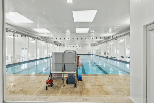 pool with a skylight