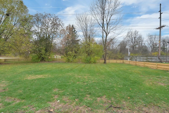 view of yard featuring a fenced backyard