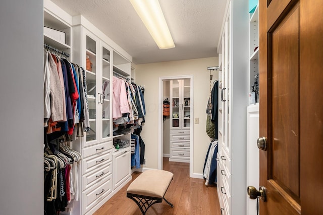 walk in closet featuring light wood-type flooring