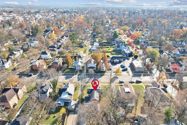 drone / aerial view with a residential view