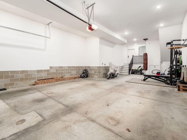 597 S 9th St, Columbus, OH 43206 - garage with a garage door opener and recessed lighting
