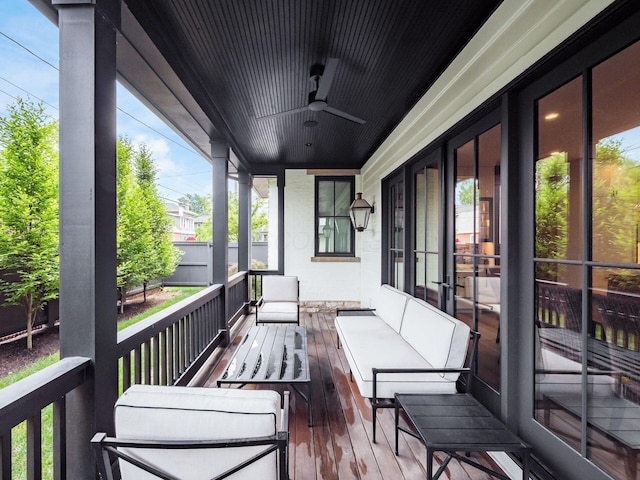 597 S 9th St, Columbus, OH 43206 - wooden deck featuring a ceiling fan