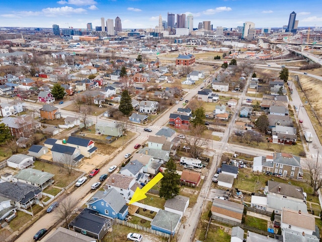 aerial view with a view of city