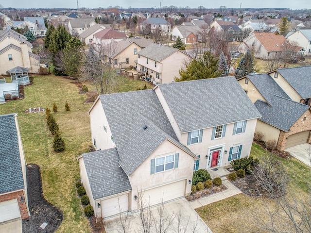 bird's eye view with a residential view