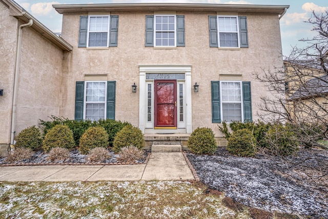 view of front of house with stucco siding