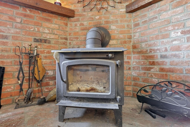 details with a wood stove