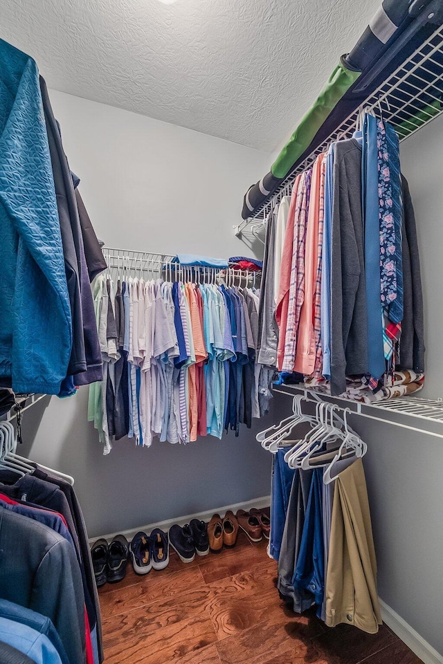 spacious closet featuring wood finished floors