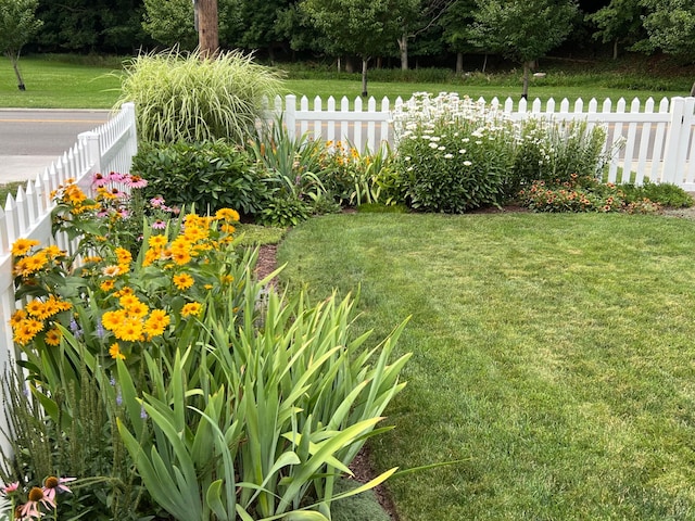 view of yard featuring fence