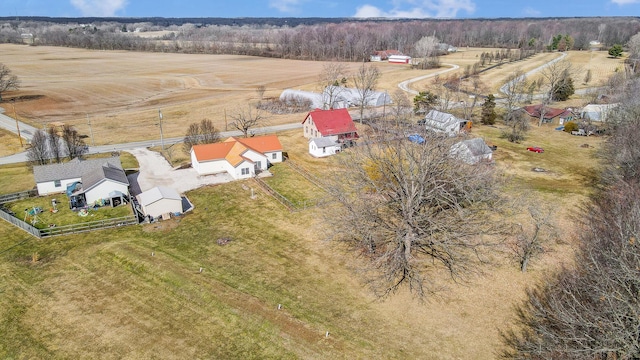 aerial view with a rural view