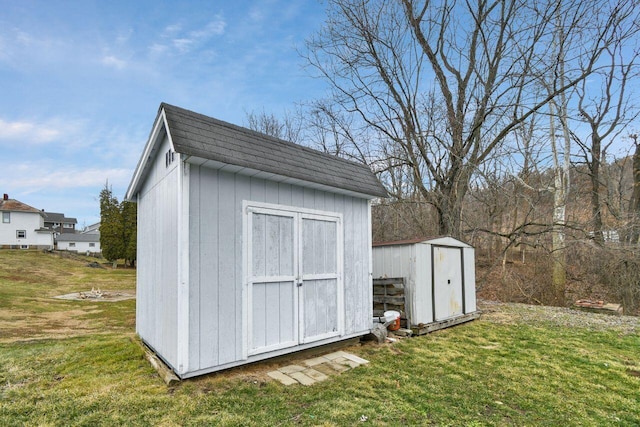 view of shed